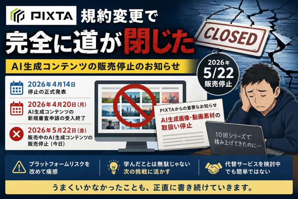 【老後の資金を50代から作る #04】PIXTAでAI作品を売ろうとしたら…規約変更で販売停止になった話｜ハッピー主夫ライフ