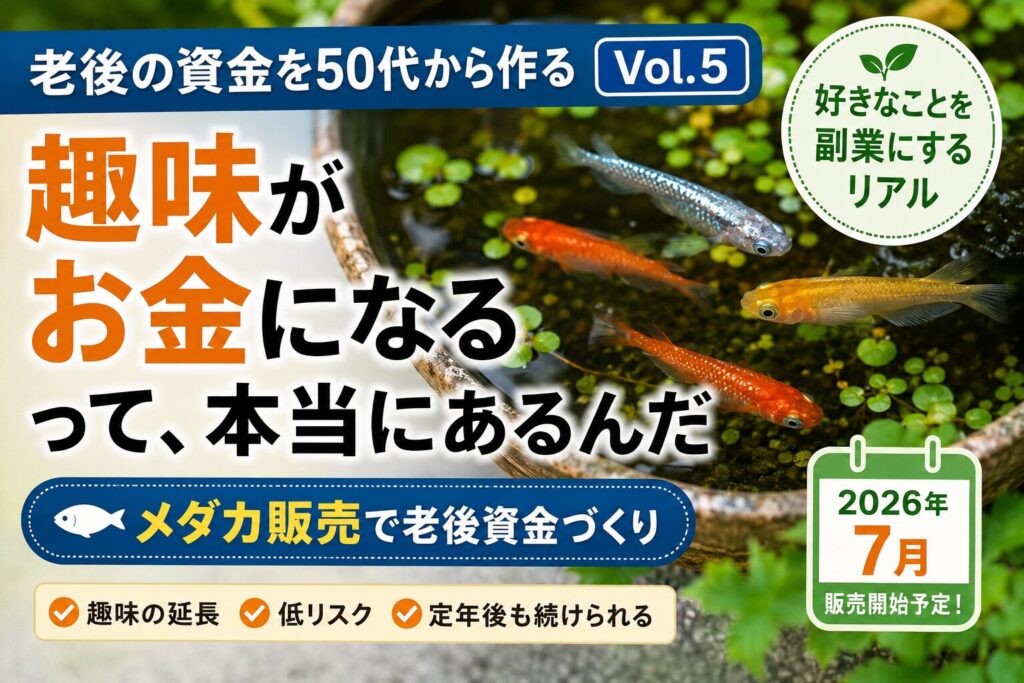 【老後の資金を50代から作る #05】趣味がお金になった！メダカ販売と「好きなこと副業」のリアル｜ハッピー主夫ライフ