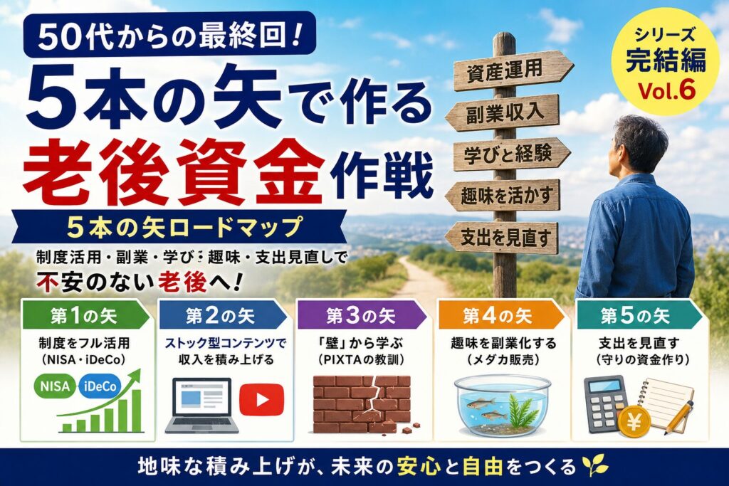 【老後の資金を50代から作る #06】まとめ！50代からの「5本の矢」老後資金作戦ロードマップ｜ハッピー主夫ライフ