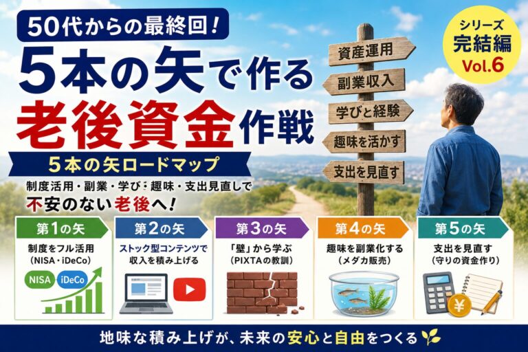 【老後の資金を50代から作る #06】まとめ！50代からの「5本の矢」老後資金作戦ロードマップ｜ハッピー主夫ライフ