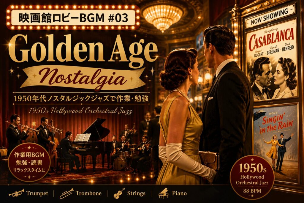 映画館ロビーBGM #03｜1950年代ノスタルジックジャズで作業・勉強が捗る理由