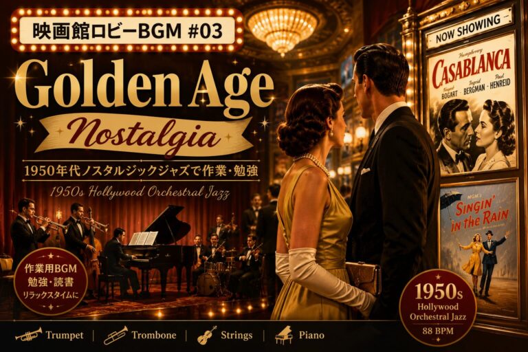 映画館ロビーBGM #03｜1950年代ノスタルジックジャズで作業・勉強が捗る理由