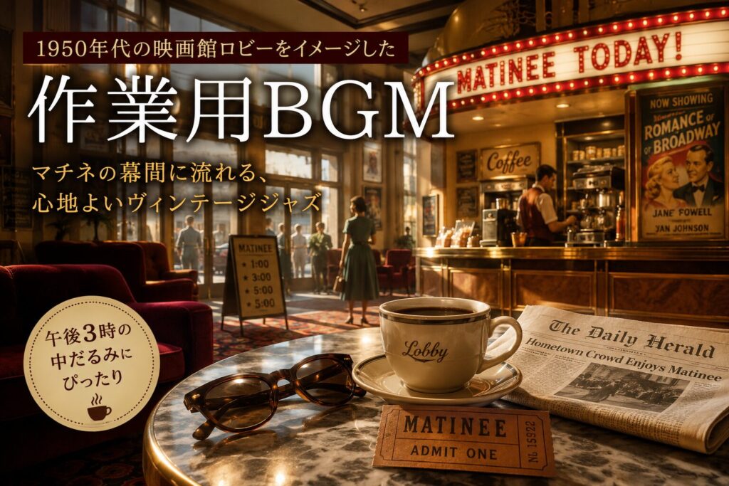 映画館ロビーBGM #05｜「午後3時、どうにも集中が切れる時間」を、マチネ上映の幕間に変える音楽