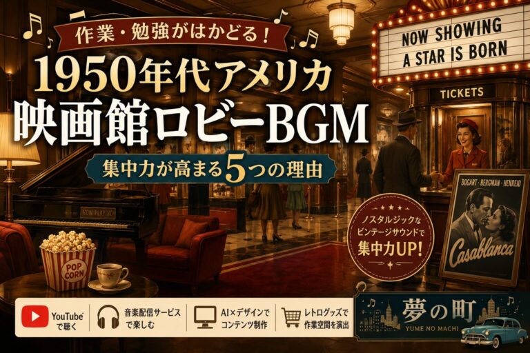 映画館ロビーBGM #01｜1950年代アメリカのレトロジャズで作業が捗る！