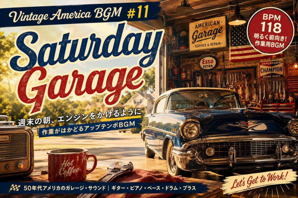 【作業用BGM】Vintage America BGM #11「Saturday Garage」──週末の朝、手を動かす人へ