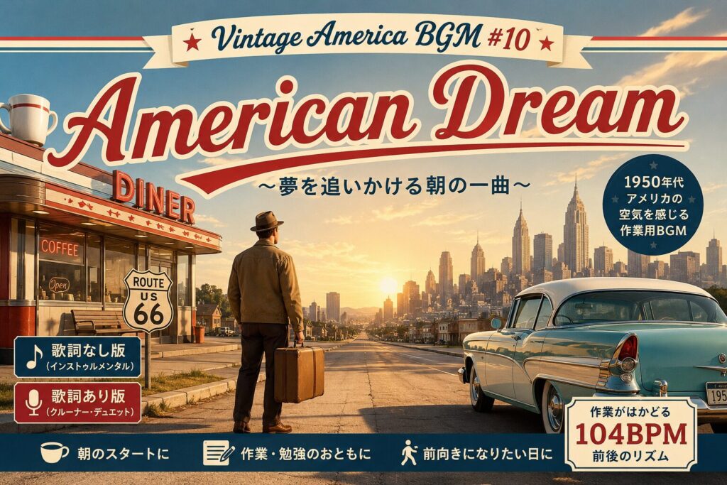 【作業用BGM】Vintage America BGM #10｜American Dream〜夢を追いかける朝の一曲〜