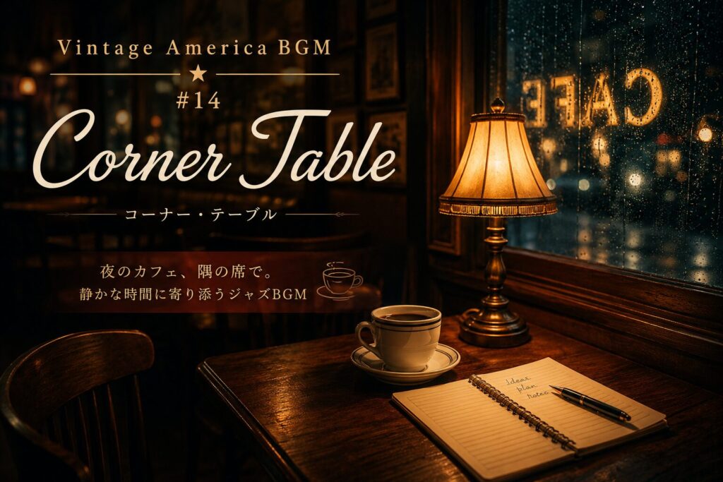夜のカフェ、隅の席で作った「Corner Table」の作業用BGM｜Vintage America BGM #14 制作記